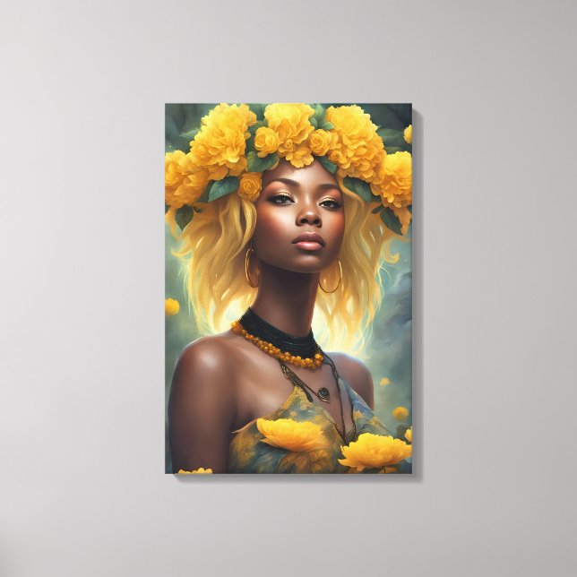 Yellow Flower Garden Canvas Print (Front)