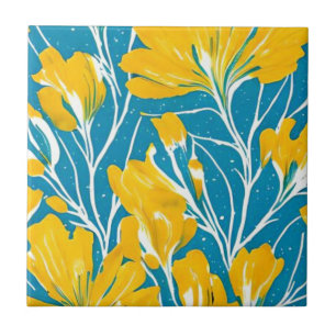yellow flower garden tile