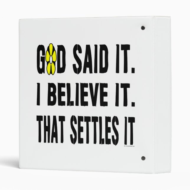 Yellow Flower God Said It! Binder (Back/Spine)