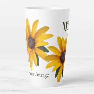 Yellow Flower Modern Simple Black Eyed Susan Latte Mug