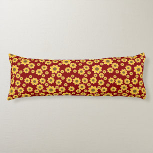 Yellow Flower Motif Yellow Daisy Pattern Body Pillow