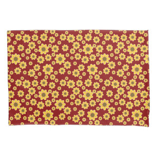 Yellow Flower Motif   Yellow Daisy Pattern Pillowcase