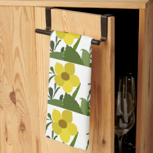 Yellow Flower Nature Pattern Kitchen Towel