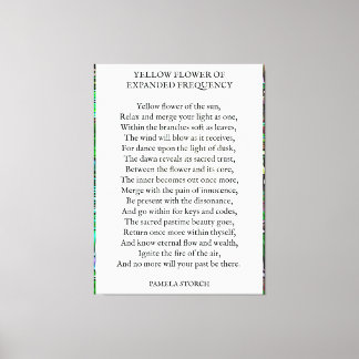 Yellow Flower of Expanded Frequency Poem Canvas Print