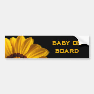 Yellow flower on  black background bumper sticker