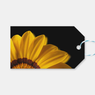 Yellow flower on  black background gift tags