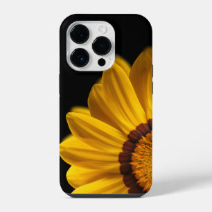 Yellow flower on  black background iPhone 14 pro case