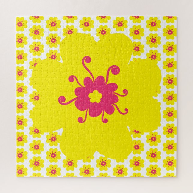 Yellow Flower Pattern Frustrating Jigsaw Puzzle (Vertical)