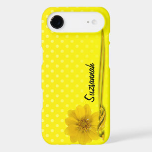 Yellow Flower Photo Scroll Polka Dot Personalized