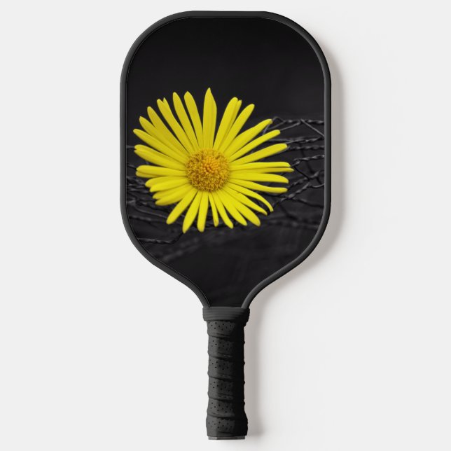 Yellow Flower Pickleball Paddle (Front)
