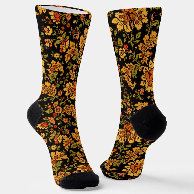 Yellow Flower Power Socks (Angled)