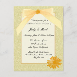 Yellow Flower Rehearsal Dinner Invitation