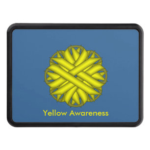 Yellow Flower Ribbon by Kenneth Yoncich Trailer Hitch Cover