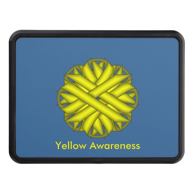 Yellow Flower Ribbon by Kenneth Yoncich Trailer Hitch Cover (Front)