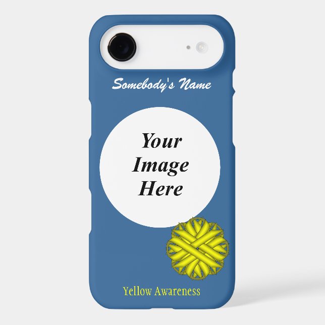 Yellow Flower Ribbon Template by Kenneth Yoncich Case-Mate iPhone Case (Back)