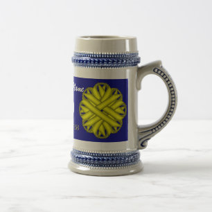 Yellow Flower Ribbon Tmpl by Kenneth Yoncich Beer Stein