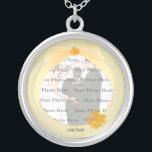 Yellow Flower Round Silver Photo Necklace<br><div class="desc">Personalize this pretty necklace to have as wedding favours at your wedding reception or to have one yourself as a remembrance of your special day. This necklace is also the perfect gift for the bride at her bridal shower. Personalize by adding your photo, and changing the text in the fields...</div>