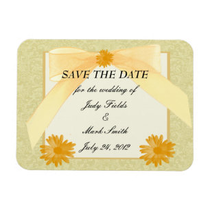 Yellow Flower Save The Date Magnet