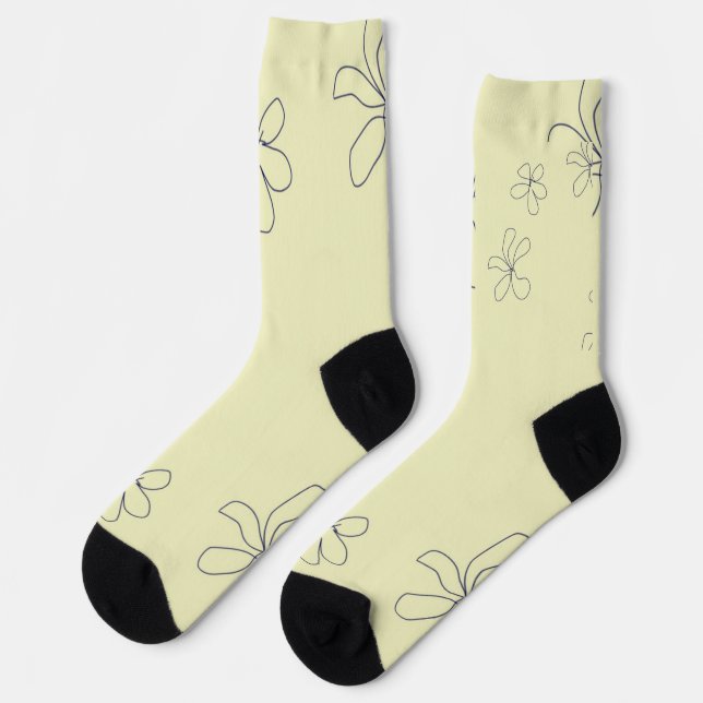 yellow flower socks (Left)