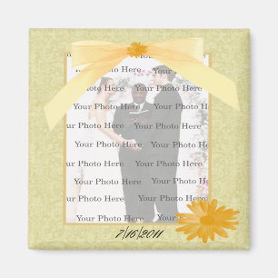 Yellow Flower Square Photo Magnet