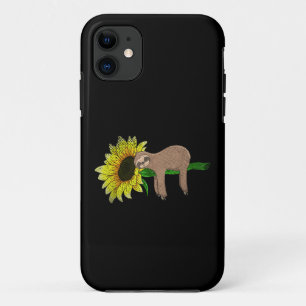 Yellow Flower Sunflower Sleepy Animal Lover Wildli iPhone 11 Case