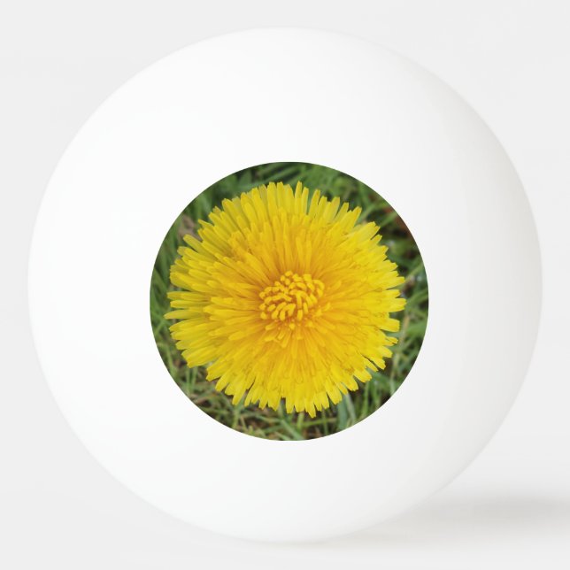 Yellow Flower Three Star Ping Pong Ball (Front)