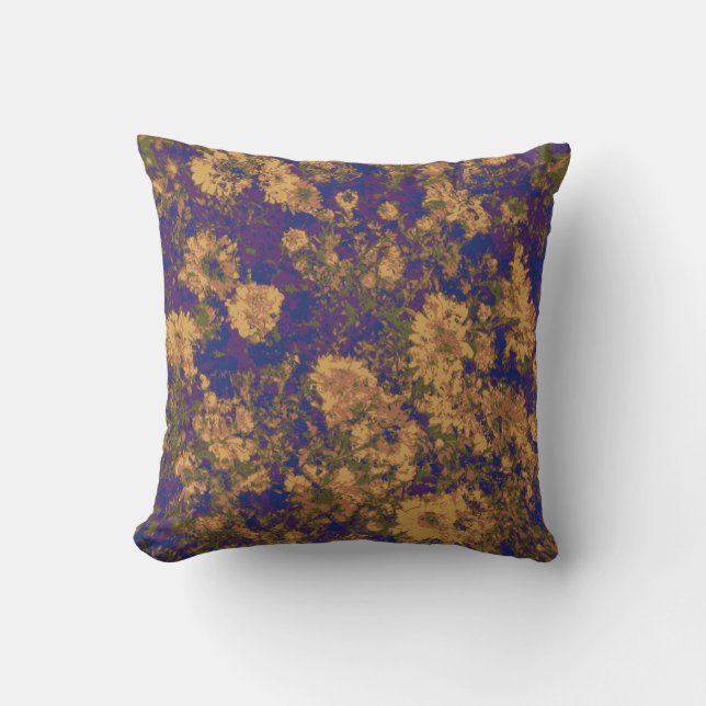 Yellow flower throw pillow (Front)