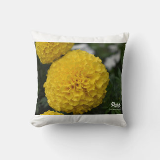 Yellow flower throw pillow
