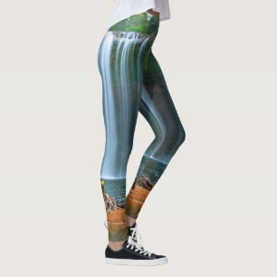 YELLOW FLOWER WATERFALL LEGGINGS
