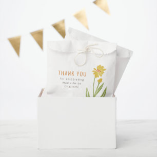 Yellow Flower with Bud Baby Shower Favour Bag