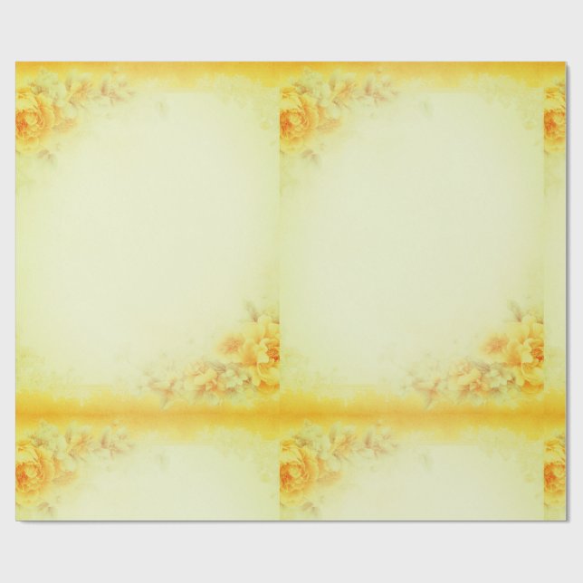 Yellow flower wrapping paper (Flat)
