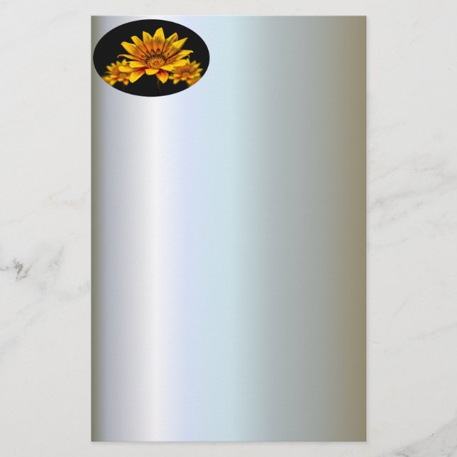 Yellow Flowering Gerbel Stationery (Front)