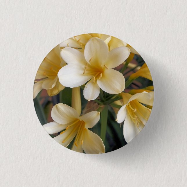 YELLOW FLOWERS 1 INCH ROUND BUTTON (Front)