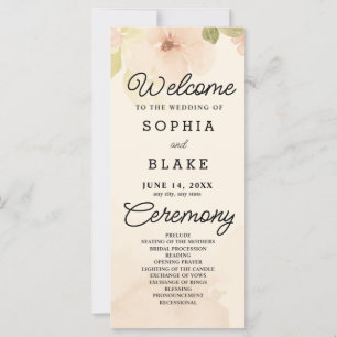 Yellow Flowers and Greenery Yellow Wedding Program