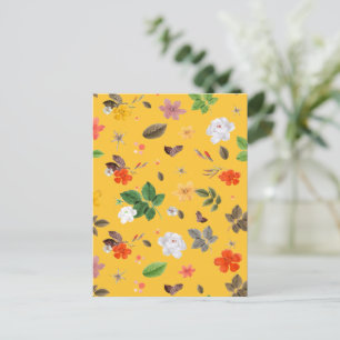Yellow Flowers and White Roses 10 Holiday Postcard