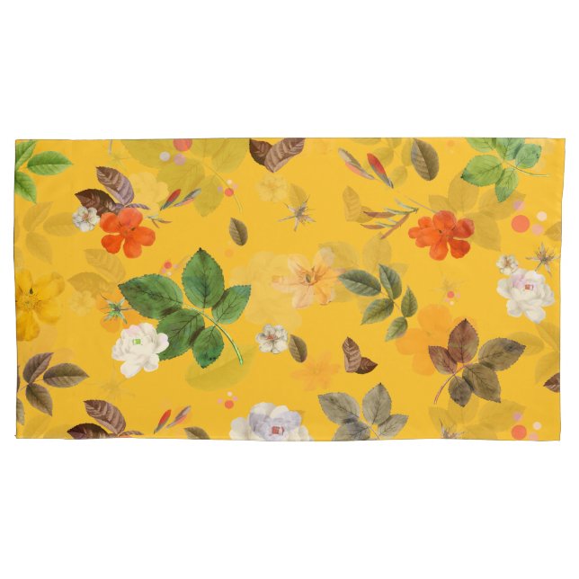 Yellow Flowers and White Roses 10 Pillowcase (Front)