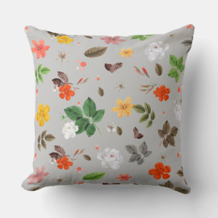 Yellow Flowers and White Roses 11 Throw Pillow
