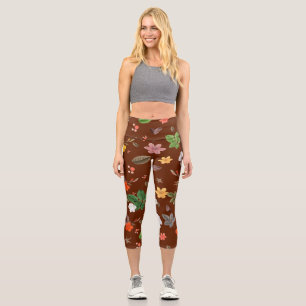 Yellow Flowers and White Roses 12 Capri Leggings