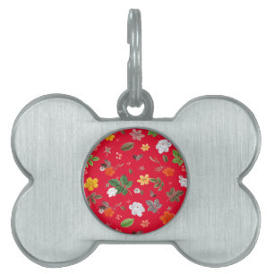 Yellow Flowers and White Roses 13 Pet ID Tag