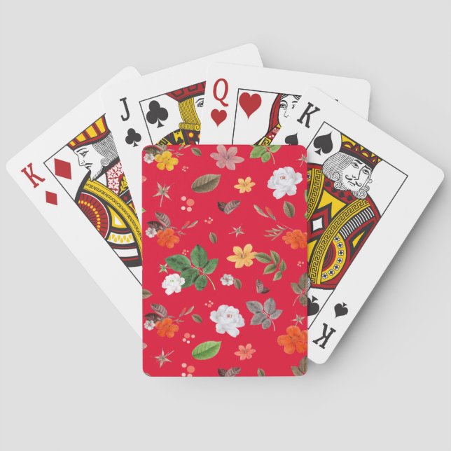 Yellow Flowers and White Roses 13 Playing Cards (Back)