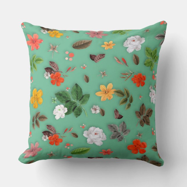 Yellow Flowers and White Roses 14 Throw Pillow (Front)