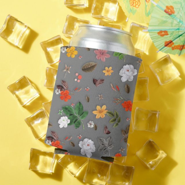 Yellow Flowers and White Roses 16 Can Cooler (In Situ Summer)