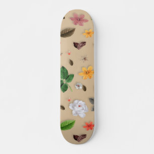 Yellow Flowers and White Roses 17 Skateboard