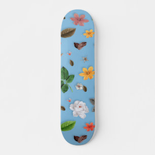 Yellow Flowers and White Roses 18 Skateboard