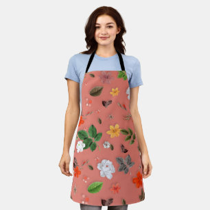 Yellow Flowers and White Roses 19 Apron