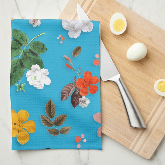 Yellow Flowers and White Roses 24 Kitchen Towel (Quarter Fold)