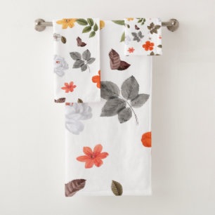 Yellow Flowers and White Roses 7 Bath Towel Set