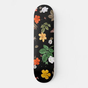 Yellow Flowers and White Roses 8 Skateboard