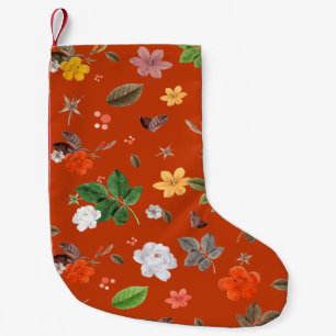 Yellow Flowers and White Roses 9 Small Christmas Stocking