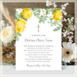 Yellow Flowers Baptism Prayer Plaque<br><div class="desc">A beautiful Baptism prayer plaque featuring pretty watercolour yellow flowers. Ready for easy personalization.</div>